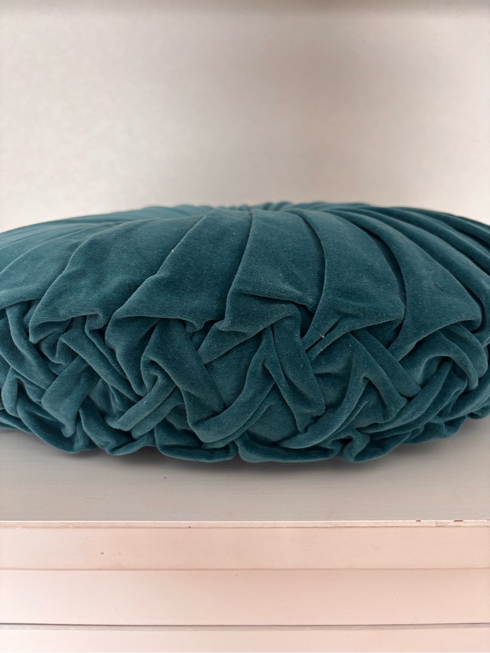 OPALHOUSE Teal Velvet Round Tufted Pillow  16” - Picture 3 of 6